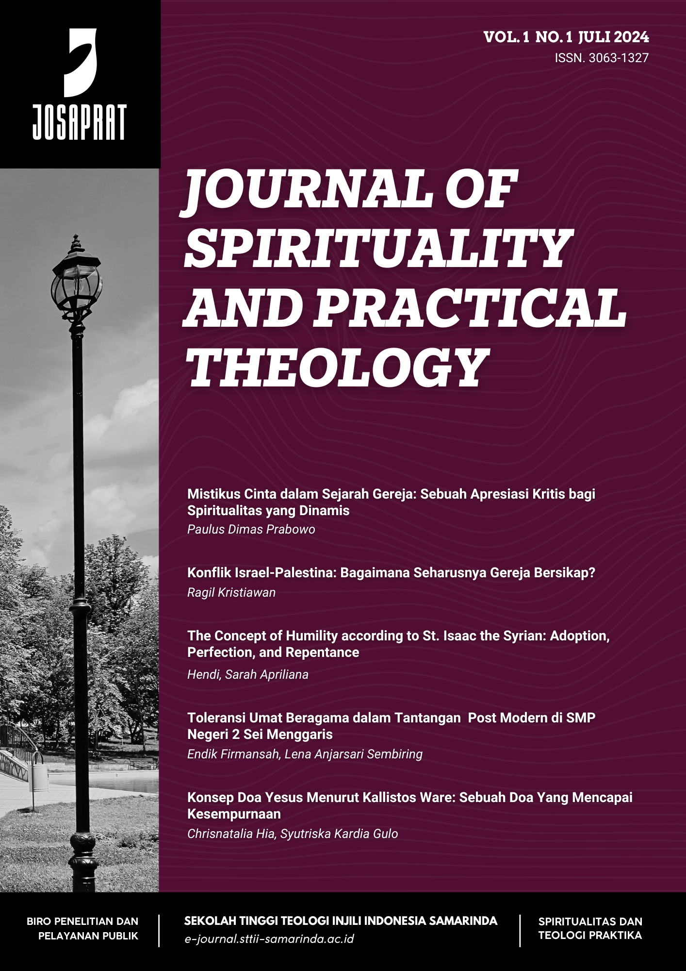 					View Vol. 1 No. 1: JOSAPRAT (Journal of Spirituality and Practical Theology)
				